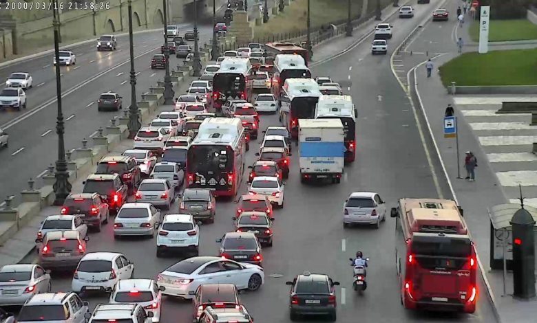 Bakının bu yollarında tıxac yaranıb