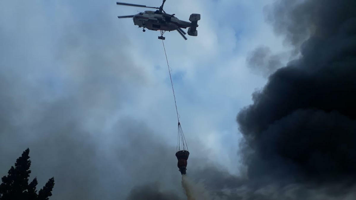 Şabranda güclü yanğın - Helikopterlər cəlb olundu