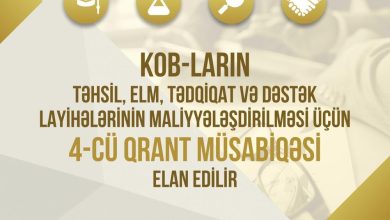 KOB-ların təhsil, elm, tədqiqat və dəstək layihələrinin maliyyələşdirilməsi ilə bağlı 4-cü qrant müsabiqəsi elan edilir