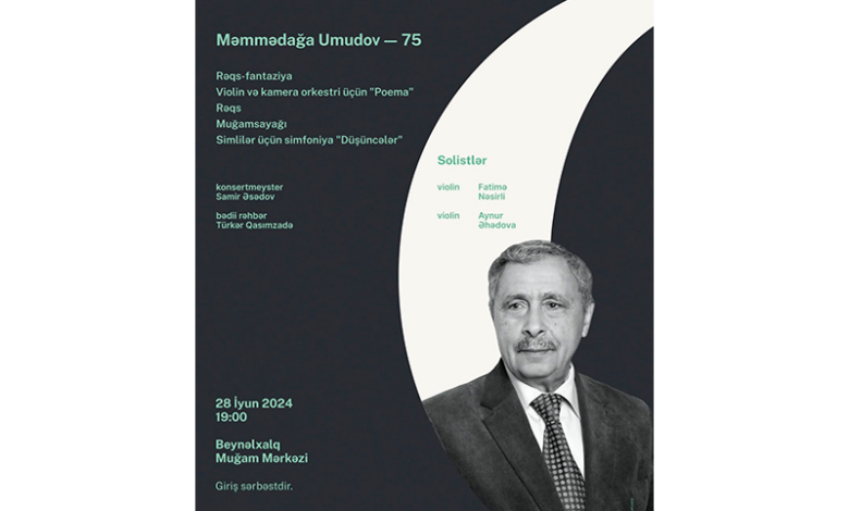 Məmmədağa Umudovun 75 illiyinə həsr olunmuş konsert təşkil olunacaq