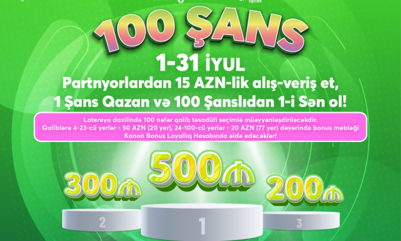 Kanon Bonus Loyallıq Proqramından Möhtəşəm "100 Şans" Lotereyası!