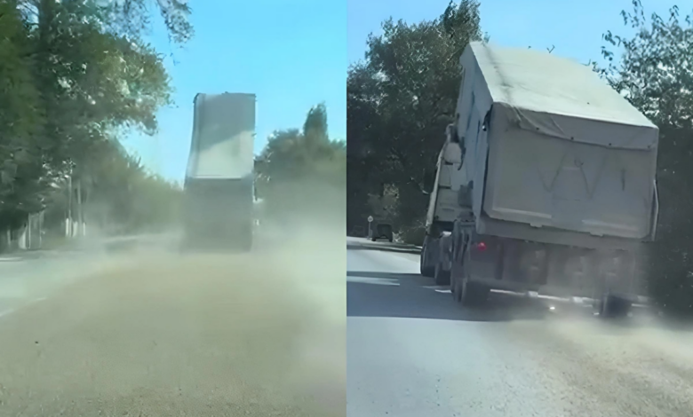 Azərbaycanda yük maşını təhlükə saçdı