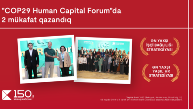 Kapital Bank “COP29 Human Capital Forum” tədbirində 2 mükafata layiq görüldü