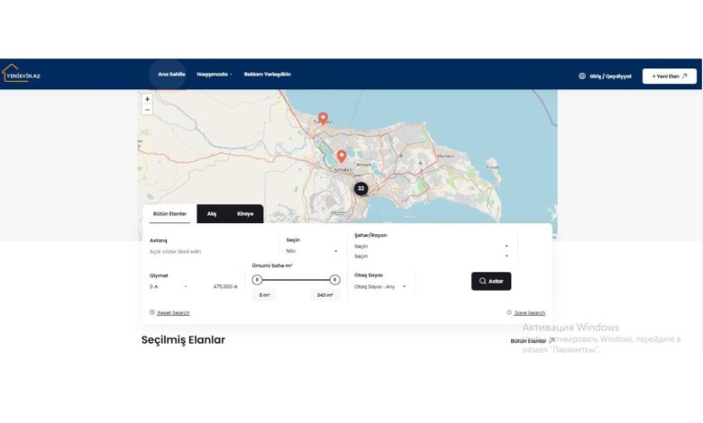 daşınmaz əmlak bazarında mükəmməl onlayn platforma